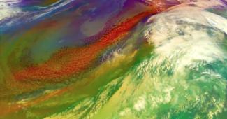 An atmospheric river is channeling moisture near Hawaii toward the West Coast, bringing immense rain and snow. Image: NOAA