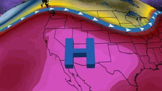 A dome of high pressure will build over the Southwest by this weekend resulting in extreme heat. Image: The Weather Channel